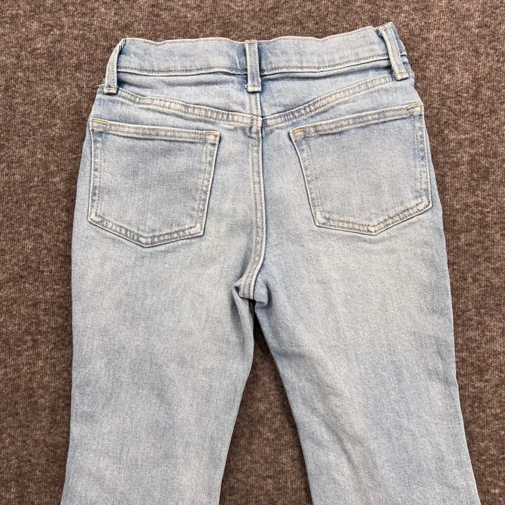 Old Navy Girls High Rise Slouchy Flare boot Distressed Light Wash Jeans Size 12